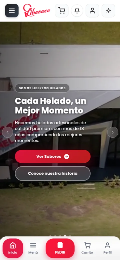 Tienda online de Libereco Helados en móvil